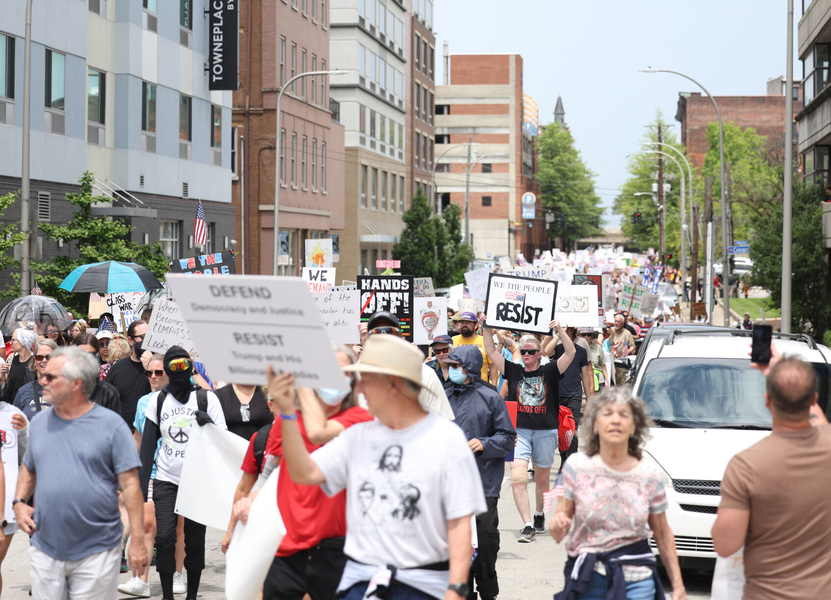 People march down 8th Street.JPG